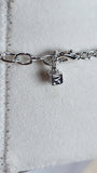 Nina Ricci Silver Tone Geometric Rhinestone & Pearl Necklace - G0954