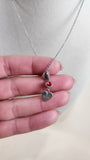 Gucci Sterling Silver Necklace with Ruby Color Stone & Heart Pendant - 2699
