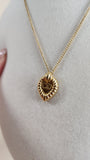 Christian Dior Gold Tone Necklace w/ Beveled Shield Pendant - 2635