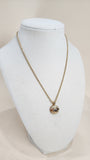 Nina Ricci Gold Tone Chain Necklace w/ Round Rhinestone Charm - 2775
