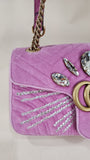 Gucci Marmont Pink Velor w/ Gold Tone Chain Shoulder Bag - 2880