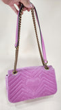 Gucci Marmont Pink Velor w/ Gold Tone Chain Shoulder Bag - 2880