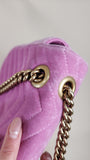 Gucci Marmont Pink Velor w/ Gold Tone Chain Shoulder Bag - 2880