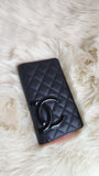 Chanel Cambon Black Quilted Leather Flap Wallet - 1893