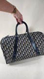Christian Dior Navy Trotter Print Canvas Boston Bag - 2905