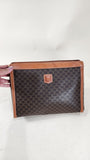 Celine Brown Macadam PVC Canvas Clutch Bag - 2890