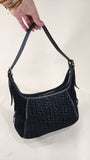 Celine C Macadam Black Suede Shoulder Bag - 1881