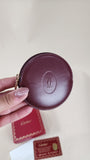 Cartier Burgundy Leather Round Coin Case - 2857