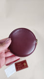 Cartier Burgundy Leather Round Coin Case - 2857