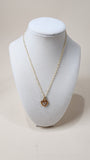 Celine Gold Tone Rhinestone Heart Pendant Necklace - 1726