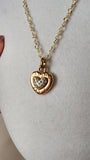 Celine Gold Tone Rhinestone Heart Pendant Necklace - 1726