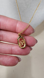 Dior Gold Toned Necklace with Oval CD Pendant - 2566
