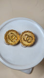 Chanel Gold Tone CC Logo Earrings - 2881