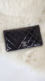 Chanel Black Patent Leather Bi-fold Long Wallet - G0515