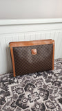 Celine Brown Macadam PVC Canvas Clutch Bag - 2890