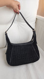 Celine C Macadam Black Suede Shoulder Bag - 1881