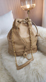 Chanel Beige Matelasse Lambskin Bucket Bag - 2888
