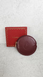 Cartier Burgundy Leather Round Coin Case - 2857