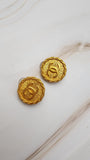 Chanel Gold Tone CC Logo Earrings - 2881