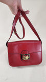 Celine Red Leather Horse & Carriage Shoulder Bag - 2917