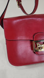 Celine Red Leather Horse & Carriage Shoulder Bag - 2917