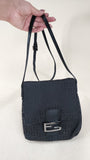 Fendi Zucchino Black Canvas Mamma Shoulder Bag - 2921