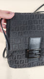 Fendi Zucchino Black Canvas Mamma Shoulder Bag - 2921