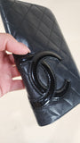 Chanel Cambon Black Quilted Leather Flap Wallet - 2886