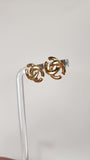 Chanel CC Gold Tone Pierced Earrings - 2900
