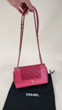 Chanel Pink Leather Chain Shoulder Bag - 2889
