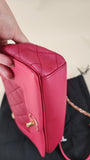 Chanel Pink Leather Chain Shoulder Bag - 2889