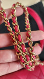 Chanel Pink Leather Chain Shoulder Bag - 2889