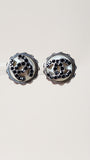 Chanel Silver Tone CC Logo Pearl Earrings - 2877