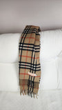 Burberry Vintage Tan/Beige Novacheck 100% Cashmere Scarf-1702
