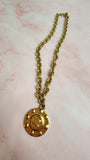 Celine Gold Plated Triomphe Pendant Chain Necklace - G0028