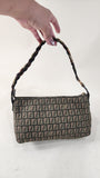 Fendi Zucchino Multicolor Braided Handle Shoulder Bag - G0017