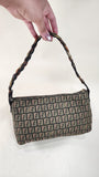 Fendi Zucchino Multicolor Braided Handle Shoulder Bag - G0017