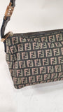 Fendi Zucchino Multicolor Braided Handle Shoulder Bag - G0017
