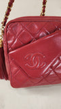 Chanel Matelasse Chain Red Lamb Skin Shoulder Bag - 2941