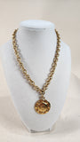 Celine Gold Plated Triomphe Pendant Chain Necklace - G0028