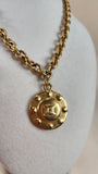 Celine Gold Plated Triomphe Pendant Chain Necklace - G0028