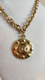 Celine Gold Plated Triomphe Pendant Chain Necklace - G0028
