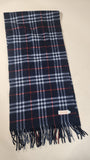 Burberry Vintage Navy Blue Novacheck 100% Cashmere Scarf- 1712