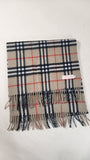 Burberry Vintage Tan/Beige Novacheck 100% Cashmere Scarf-1702