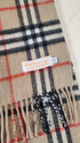 Burberry Vintage Tan/Beige Novacheck 100% Cashmere Scarf-1702