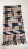 Burberry Vintage Tan/Beige Novacheck 100% Cashmere Scarf-1702