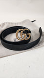 Gucci Interlocking GG Black Leather Belt - G0034