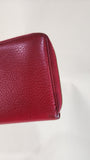 Gucci Red Leather Long Zippy Wallet - G0010