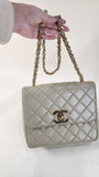 Chanel COCO Mark Beige Lamb Skin Chain Hand Bag - 2358