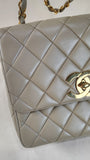 Chanel COCO Mark Beige Lamb Skin Chain Hand Bag - 2358